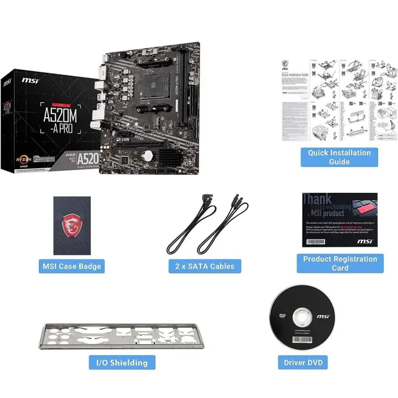 MSI A520M-A PRO AM4 Micro-ATX Motherboard