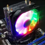 COOLMOON Frost Double Copper Tube CPU Fan Desktop PC Illuminated Silent AMD Air-Cooled Cooler, Style: P2 Magic Moon Edition Single Fan