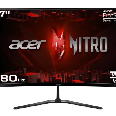 Acer Nitro 68.58 Cm 27 Inch Curved Full Hd Led Backlit Va Panel Hdr10 Support, Vision Care, Display Widget, 1500r Curvature Gaming Monitor Ed270r S3