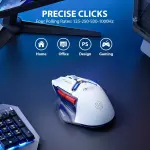 INPHIC IN9 Wired & Wireless Mouse Rechargeable RGB Lighting Gaming Mice 10000DPI 6 Buttons Programmable &Tri-mode Bluetooth Optical Sensor Mouse (type