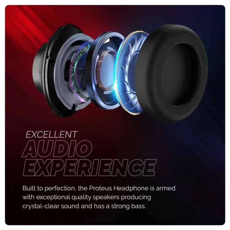 Cosmic Byte Proteus Headset Dual Input USB and 3.5mm, 7.1 Surround Sound, RGB LED, ENC Microphone Black