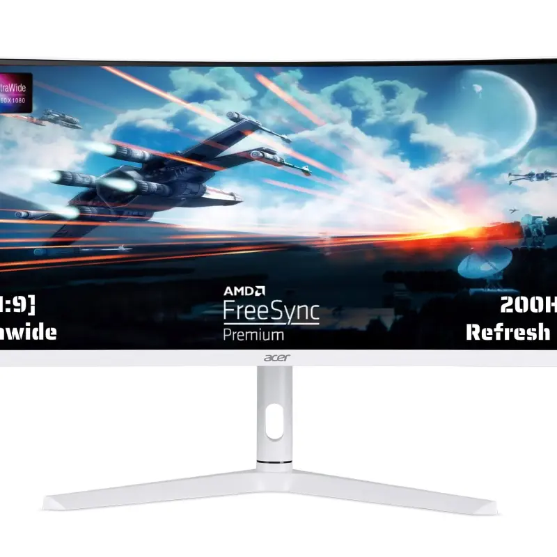 Acer XZ306CX 29.5 Inch (74.93 Cm) Ultrawide 21:9 1500R Curve 2560 X 1080 Pixels LCD Monitor White