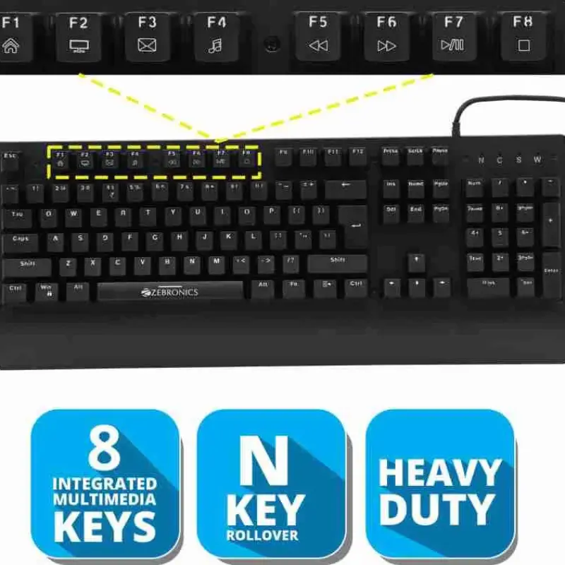 Zebronics Zeb-nitro 1 Wired Usb Gaming Keyboard