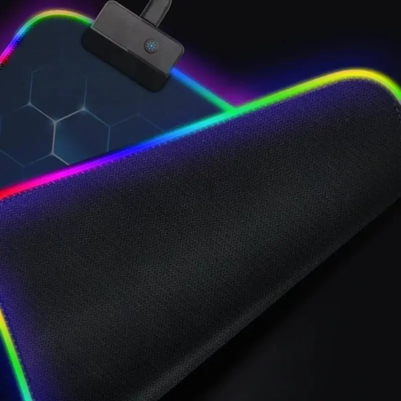 GMS-X5 Stitched Edges Non-Slip Rubber Base RGB Gaming Mouse Pad, Size: 300 x 800 x 4mm