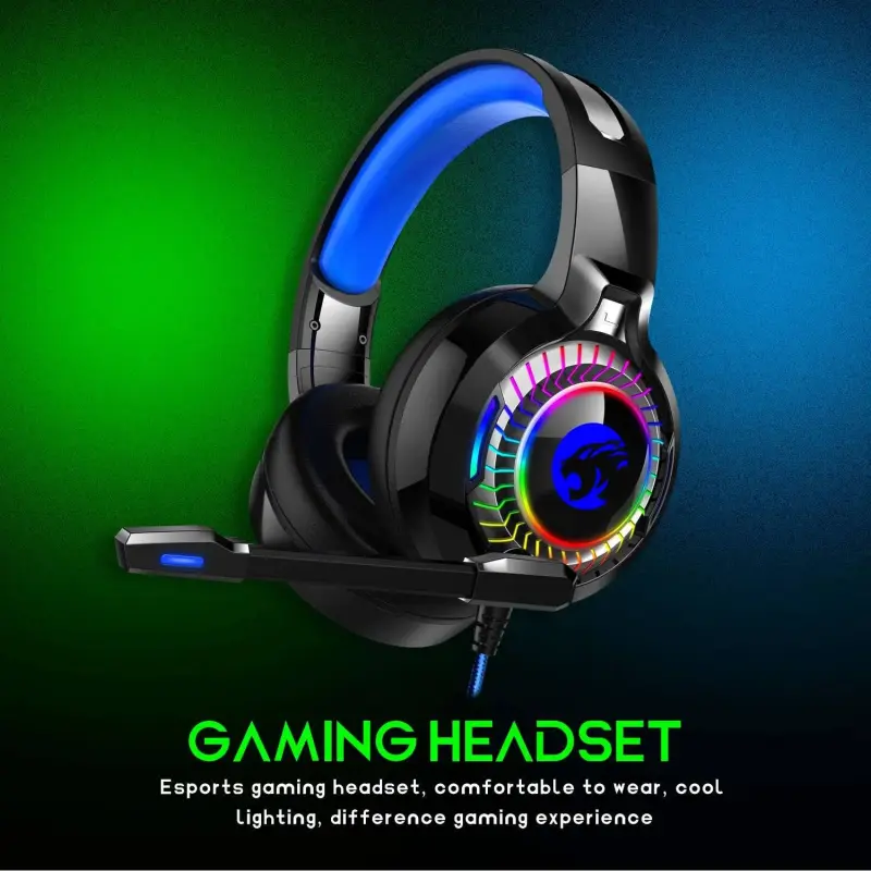 IMYB A60 RGB Light PC Gaming Headset Low Delay Noise Canceling Microphone Headphone - Grey