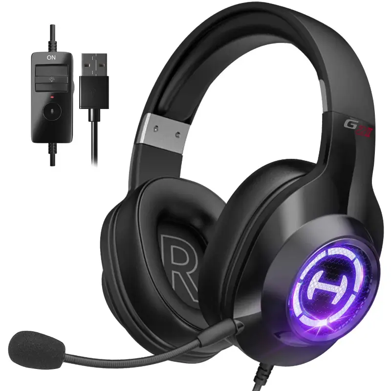 Edifier G2II Gaming Headset for PC PS4 USB Wired Gaming Headphones with 7 1 Surround Sound with Noise Canceling Microphone and RGB Light 50mm Driver