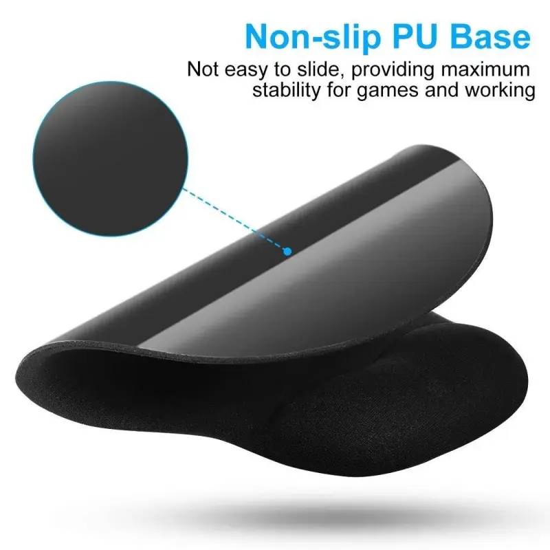 Gaming Mouse Pad with Wrist Support GMP40 Desk Mat for Desktop Computer, Laptop, MacBook, Notebook Magic Mouse Home, Office Game Accessories - Black