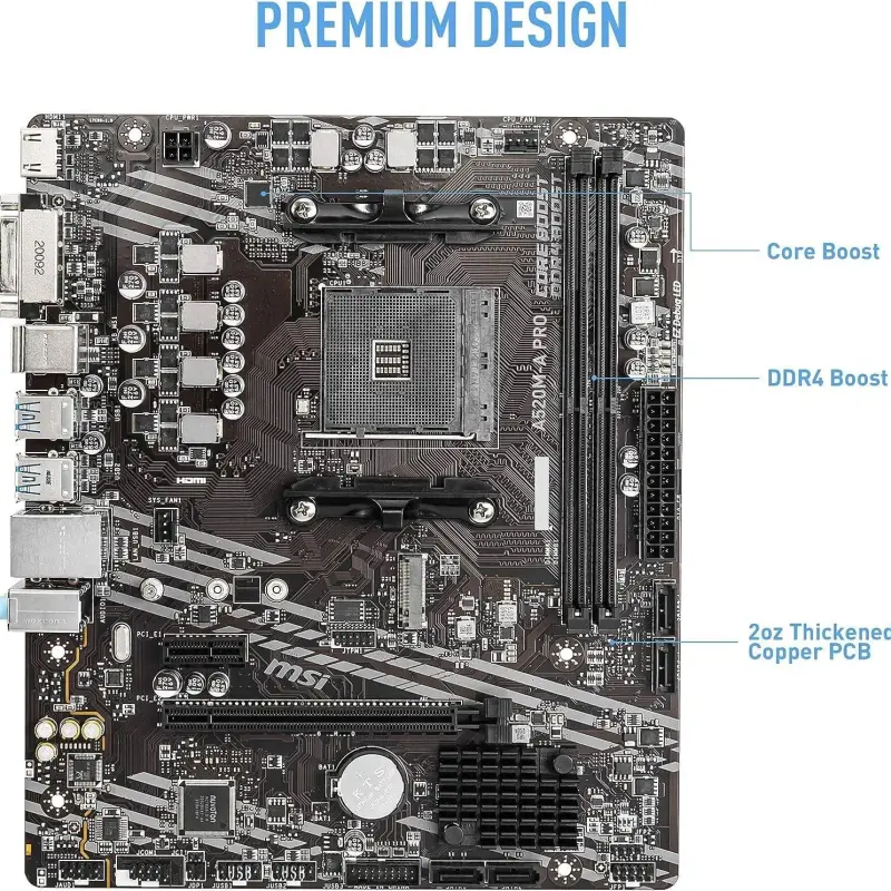 MSI A520M-A PRO AM4 Micro-ATX Motherboard