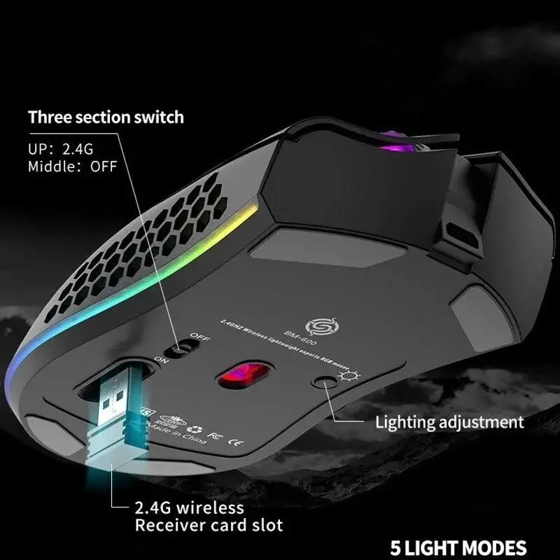 Silent Click Wireless Gaming Mouse: USB Charging and Ergonomic Mouse Design