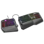 Cloud Nine C989 Ergonomic Mechanical Keyboard for PC - Cherry MX Blue Switches - RGB Light Up LED Backlit with USB - Ergo Split Key Board with Macro