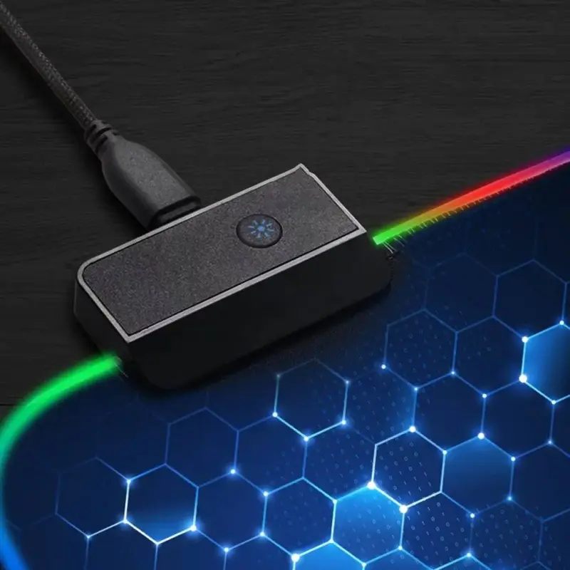 GMS-X5 Stitched Edges Non-Slip Rubber Base RGB Gaming Mouse Pad, Size: 300 x 800 x 4mm