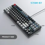 MageGee MK-STAR Wired Mechanical Keyboard (Gray/Black) - Red Switch