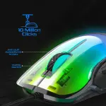 Igear Hawk Wired Gaming Mouse With Customizable Rgb Lights, 8 Buttons, Transparent Top Wired Optical Gaming Mouse