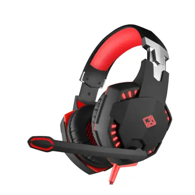 Cosmic Byte Over the Ear Headsets with Mic & LED - G2000 Edition (Black/Red)