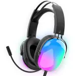 Igear Falcon Gaming Headset With Rgb Lights, 50mm Drivers, Black Wired Gaming Headset