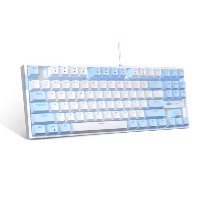 MageGee MK-STAR Wired Mechanical Keyboard (Blue/White) - Red Switch