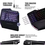 Cloud Nine C989 Ergonomic Mechanical Keyboard for PC - Cherry MX Blue Switches - RGB Light Up LED Backlit with USB - Ergo Split Key Board with Macro