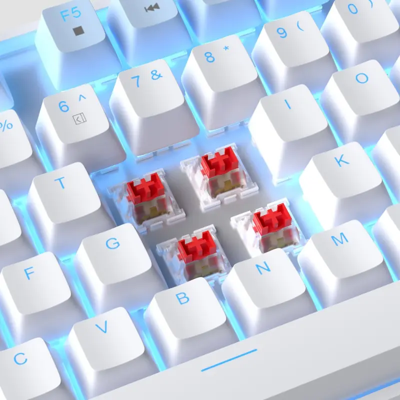 MageGee MK-STAR Wired Mechanical Keyboard (Blue/White) - Red Switch