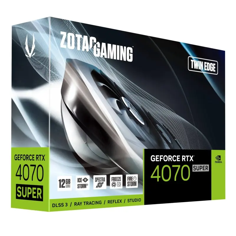 Zotac Gaming GeForce RTX 4070 SUPER Twin Edge 12GB GDDR6X 192-Bit Dual Fan Graphics Card (ZT-D40720E-10M)