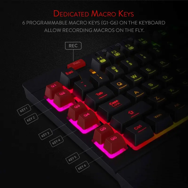 REDRAGON Shiva K512 Wired Gaming Keyboard (RGB Backlight, Black)