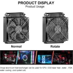 Clyxgs Water Cooling Radiator, 8 Pipe Aluminum Heat Exchanger Radiator with Fan for PC CPU Computer Water Cool System DC12V 80mm