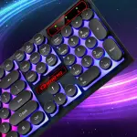 HXSJ Gaming Keyboard RGB Rounded Keycaps Pro Mechanical EN