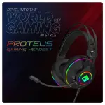 Cosmic Byte Proteus Headset Dual Input USB and 3.5mm, 7.1 Surround Sound, RGB LED, ENC Microphone Black