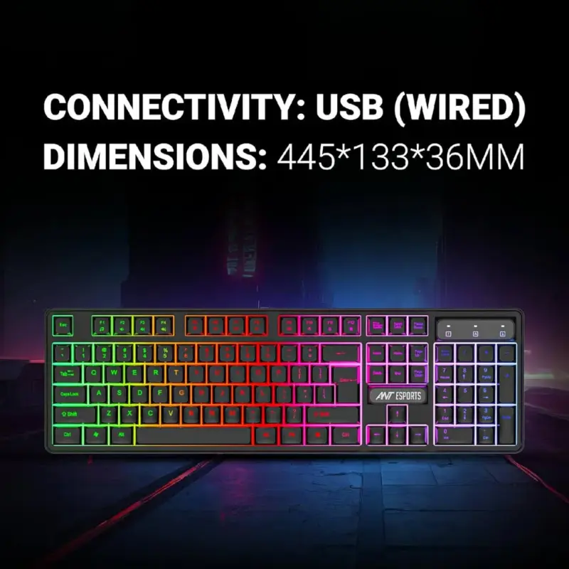 Ant Esports KM1650 RGB Membrane Wired Gaming Keyboard & RGB Mouse