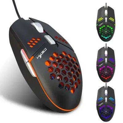 HXSJ J400 Ergonomic Wired Gaming Mouse with Cooling Fan 6-level Adjustable DPI for Desktop Laptop Computer