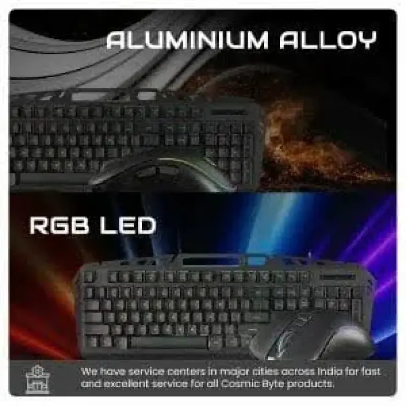 Cosmic Byte Dragon Fly RGB Aluminium Gaming Keyboard Mouse And Combo