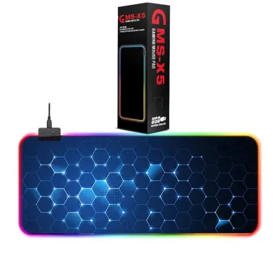 GMS-X5 Stitched Edges Non-Slip Rubber Base RGB Gaming Mouse Pad, Size: 300 x 800 x 4mm