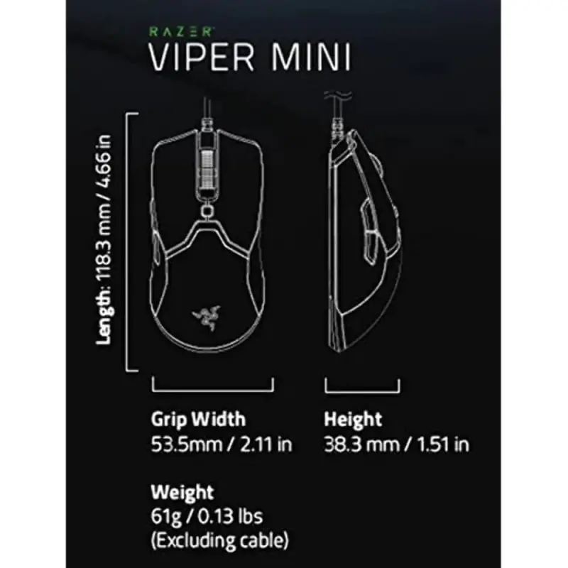 Razer Viper Mini RGB Wired Gaming Mouse - Black